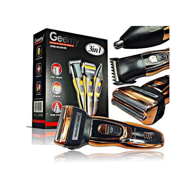 Geemy ELECTRIC 3 In1 PERSONAL CARE SET 3In1 RECHARGEABLE HAIR Clipper SHAVING MACHINE FOR WOMEN // LADIES PUBIC HAIR & MEN HAIR SHAVER AND BEARD TRIMMER BARBERING SHAVING MACHINE