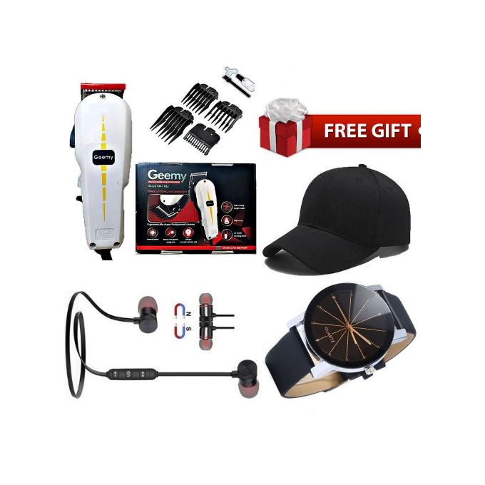 Geemy Professional Hair Shaving Machine(Haircut) Trimmer- Kinyozi + Bonus