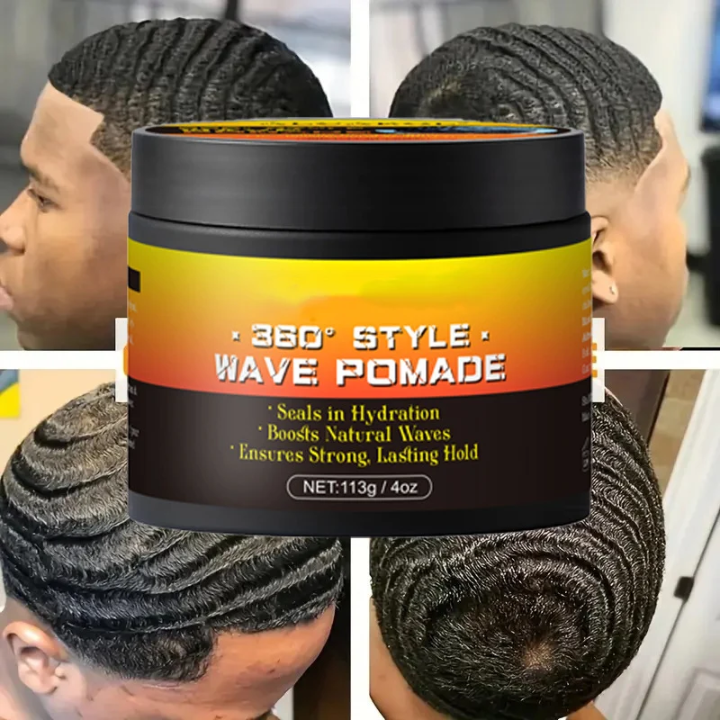 360 Wavy Frizz Control Gel Strong Hold Nourishing Scalp Wave Cream Natural Anti-Hair Loss Clay Hair Pomade for African Black Men