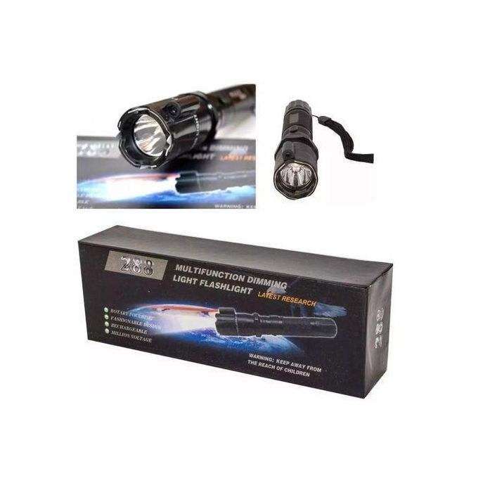 3-in-1 Rechargeable Self-Defense Stun Gun Torch – Electric Shock Device with Laser Pointer & Flashlight for Security Protection