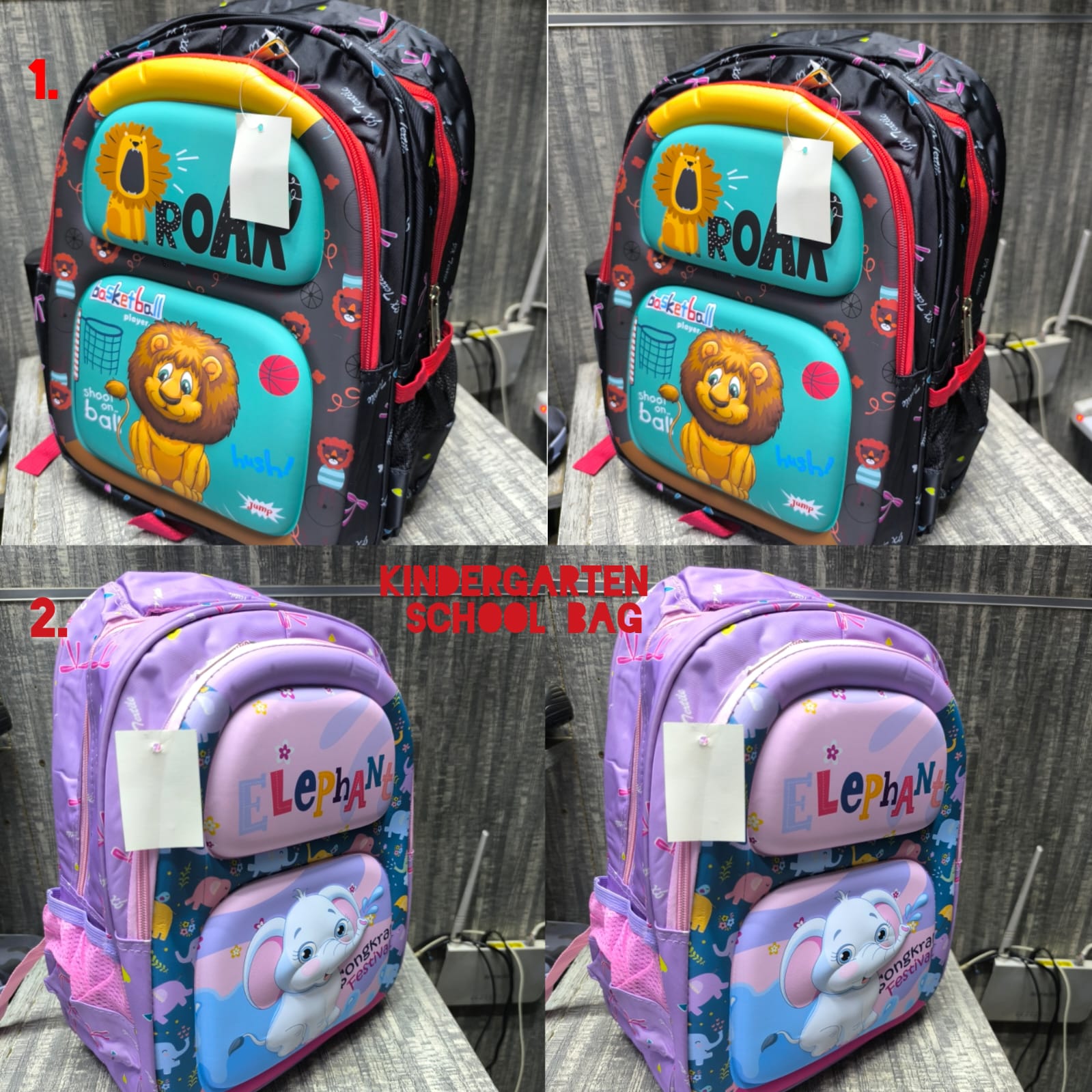 Cartoon themed school bags / backpacks
▪️Kindergarten backpack
▪️Size: 28*24*16cm
▪️Price : offfer

▪️Available at the Shop‼️‼️