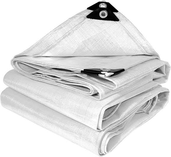 Tarpaulin canvas designed for strength and durability. The Green and Cream White (heavy material) 4x6m covers offer reliable protection against sun, rain, and dust—ideal for outdoor use, construction,