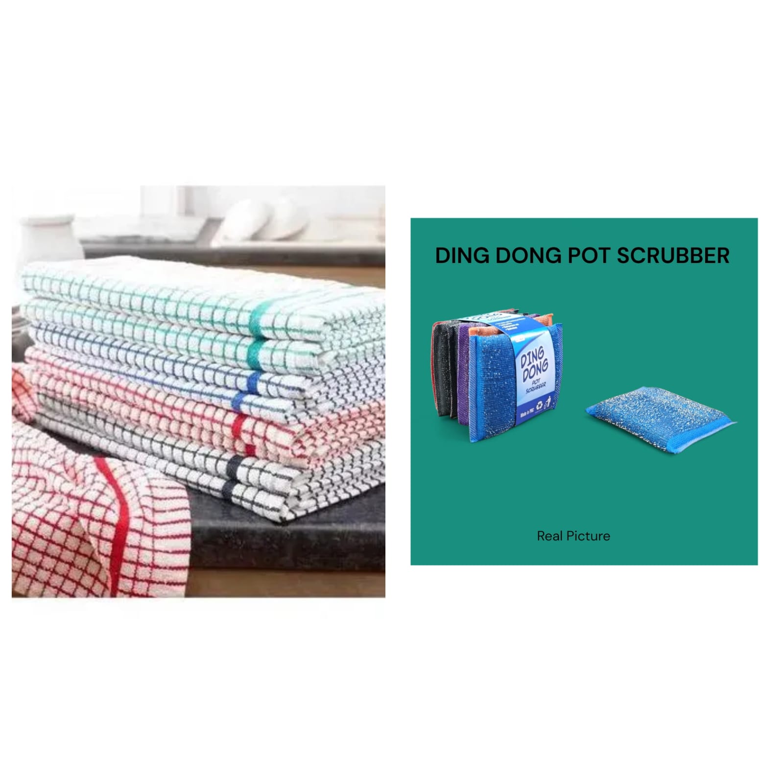2pcs Kitchen Towels + 6pcs Pot Scrubber Set – Clean & Tidy Kitchen! 🍽️🧽
Keep your kitchen spotless and efficient with this practical cleaning combo — perfect for everyday dishes, countertops, and ge