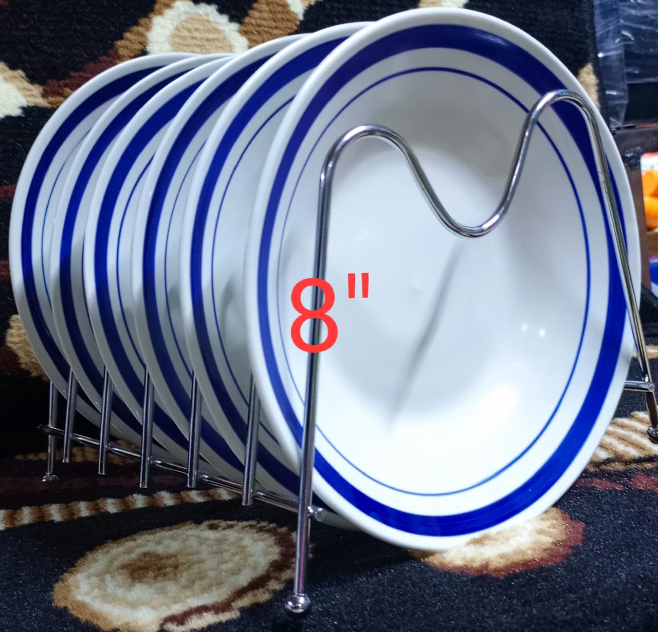 New in💯👌Highly quality ceramic plate 8 inch 6pcs.Ideal to serve a full course meal 
Multiple use 
Easy to clean
Dishwasher Safe
Made from 100% premium food grade materials