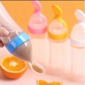 🔅🎄90ml Soft Silicone baby feeding bottle with spoon tip.STAND-UP BOTTLE & TIGHT SEAL NECK BABY FOOD GRADE SILICONE MORE ATTRACTIVE VALUES FOR HAPPY PARENTING Do not microwave it with the cap and t