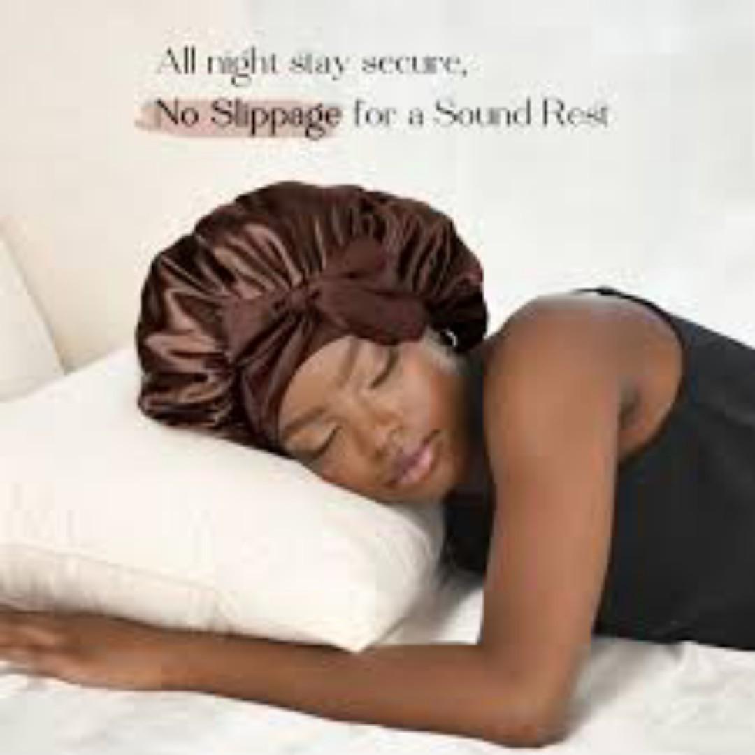 Smooth Satin Hair Bonnet for women, Brown