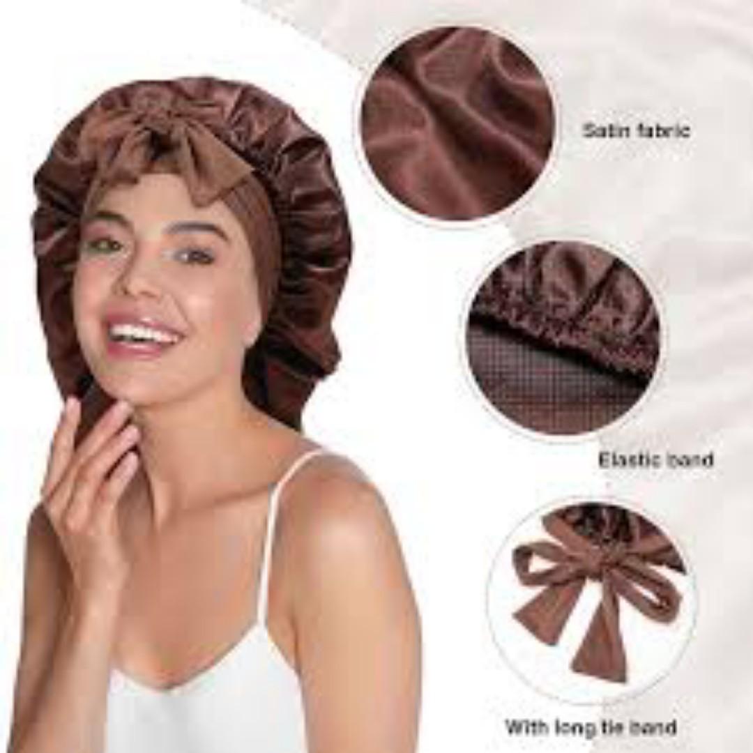 Smooth Satin Hair Bonnet for women, Brown