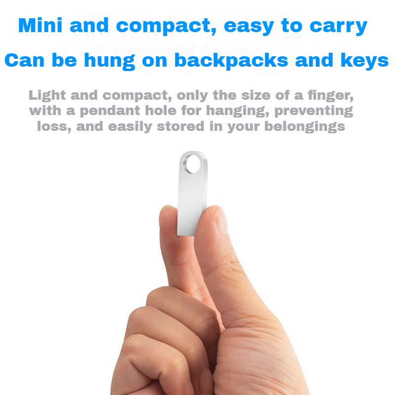 【New Arrivals】Metal High-speed reading and writing USB Flash Drives 128GB/64GB/32GB/16GB/8GB/4GB Portable Shockproof USB Flash Disks Additional Gift Keychain + Android OTG Adapter +Type-C OTG Adapter