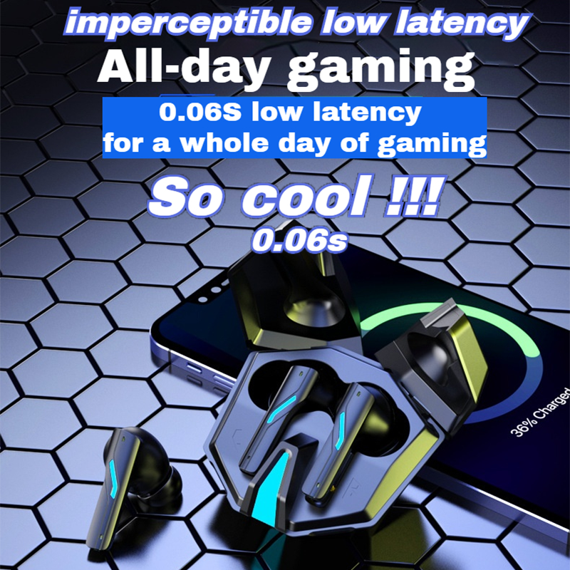 【New】YW14 Cool double door design E-sports grade Wireless Bluetooth Earphones Ultra-low latency ANC noise reduction Earpods HiFi dual stereo Headphones Large capacity and long battery life HD Mic