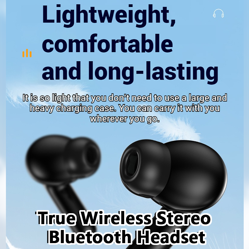【New Arrivals】Simple appearance design semi-in-ear sports wireless Bluetooth Earphones ANC noise reduction Earpods HiFi dual stereo Headphones Large capacity and long battery life Comfortable Portable