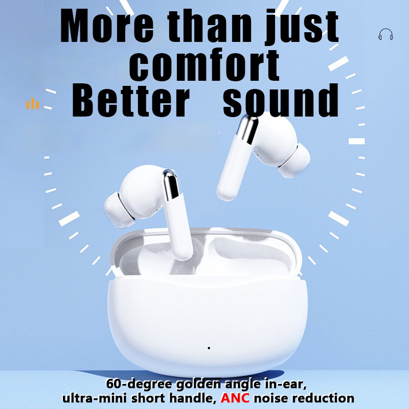 【New Arrivals】Simple appearance design semi-in-ear sports wireless Bluetooth Earphones ANC noise reduction Earpods HiFi dual stereo Headphones Large capacity and long battery life Comfortable Portable