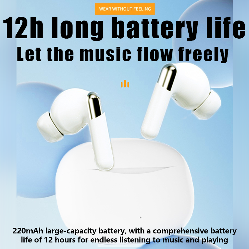 【New Arrivals】Simple appearance design semi-in-ear sports wireless Bluetooth Earphones ANC noise reduction Earpods HiFi dual stereo Headphones Large capacity and long battery life Comfortable Portable