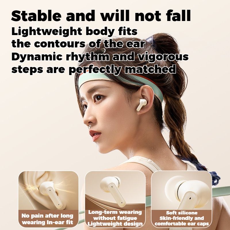 【New Arrivals】With APP EQ setting wreless Bluetooth Earphones Ultra-Low Latency ANC noise reduction Smart positioning Earpods HiFi dual stereo semi-in-ear Headphones Fast charging Comfortable Portable
