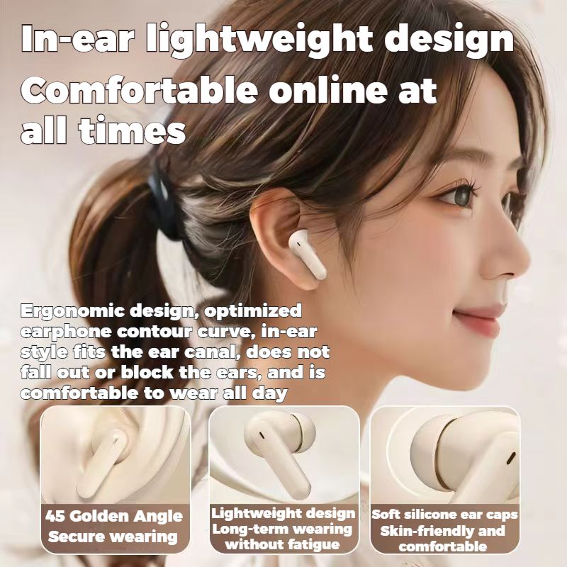 【New Arrivals】With APP EQ setting wreless Bluetooth Earphones Ultra-Low Latency ANC noise reduction Smart positioning Earpods HiFi dual stereo semi-in-ear Headphones Fast charging Comfortable Portable