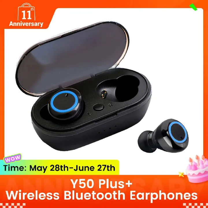 Y50 Plus+ Wireless Bluetooth Earphones TWS Stereo Earpods In-ear bilateral stereo Bluetooth headphones Noise-canceling headphones Touch Control AirPods 450mAh with Mic Earphones for iOS & Android