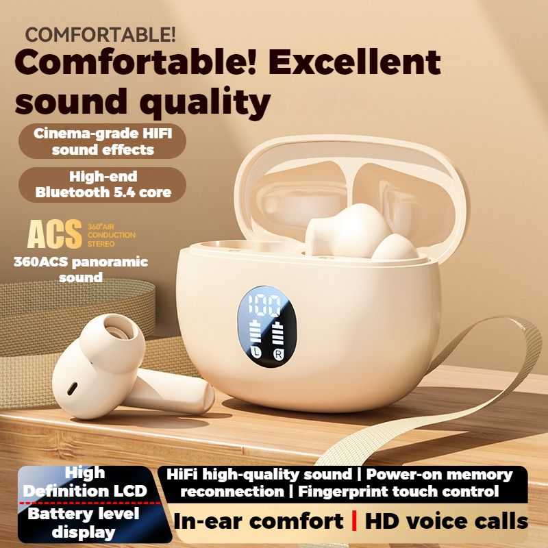 【New Arrivals】With APP EQ setting wreless Bluetooth Earphones Ultra-Low Latency ANC noise reduction Smart positioning Earpods HiFi dual stereo semi-in-ear Headphones Fast charging Comfortable Portable