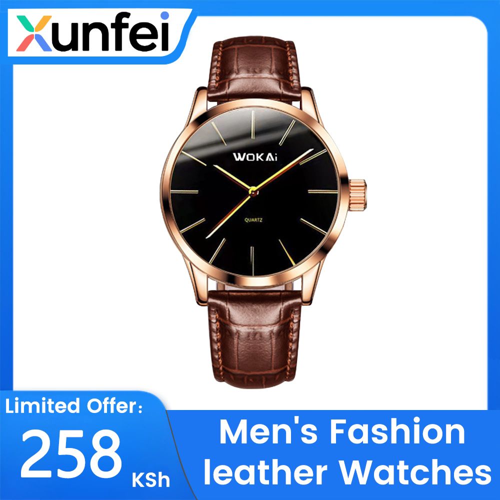 【New Arrivals】Fashion Leather Watches For Men's Minimalist Dial Quartz Electronic Watch with Scale Pointer Alloy Case Business Watches Male  Brown Wrist Watches