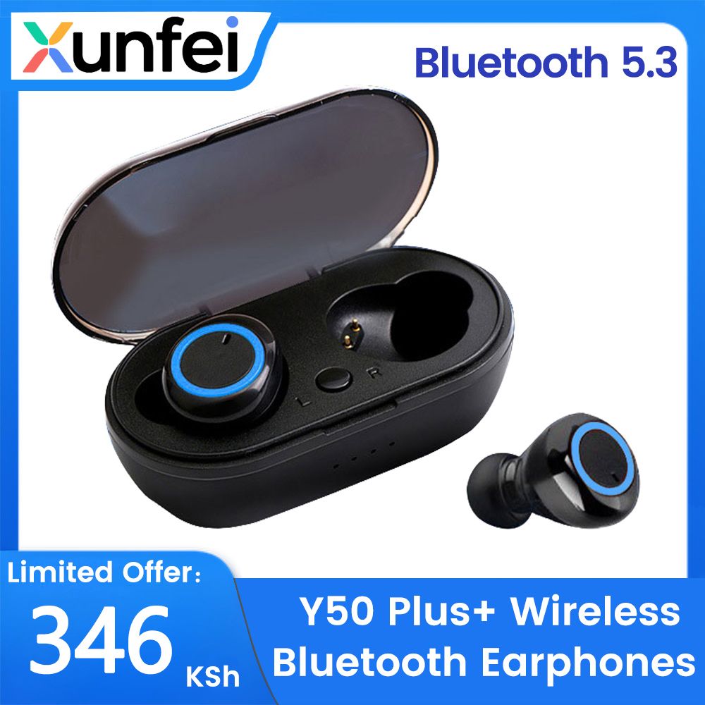 Y50 Plus+ Wireless Bluetooth Earphones TWS Stereo Earpods In-ear bilateral stereo Bluetooth headphones Noise-canceling headphones Touch Control AirPods 450mAh with Mic Earphones for iOS & Android