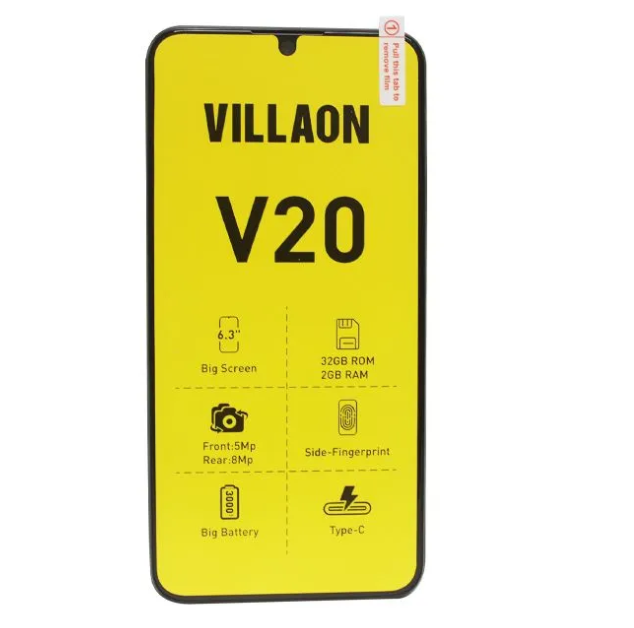 Villaon V20 32GB, 2GB RAM 6.3 inches Side Fingerprint Type C Charging 3000 mAh Battery capacity Android Smartphone