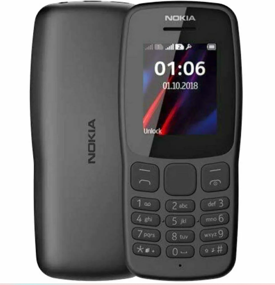 Nokia 106 - Dual Sim - Black (Unlocked) Basic Mobile Phone