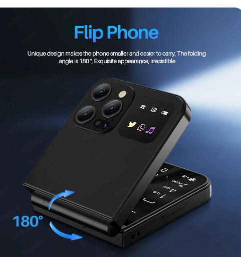 Nemojo I15 Pro Flip Phone Dual SIM Card GSM Electric Torch Automatic Call Recording 2.8 Inch Screen Foldable Mobile Phones Type-C