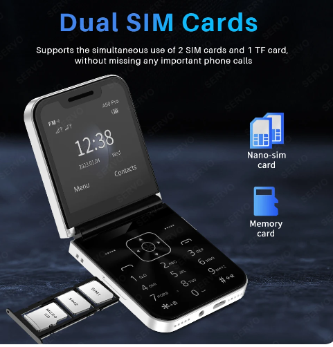Nemojo I15 Pro Flip Phone Dual SIM Card GSM Electric Torch Automatic Call Recording 2.8 Inch Screen Foldable Mobile Phones Type-C