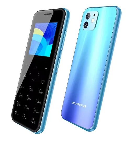 Super Mini Ultrathin Card Maxfone Max 8 Touch Button Mobile Phone 1.54" Dual SIM BT Dialer 0.3MP 1000MAH MP3 Torch FM CellPhone