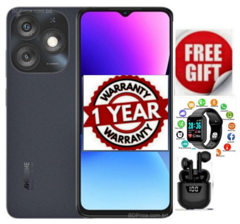Itel A50,6.6''Display,upto  64+6(2+4)GB RAM+64GB Storage,5000mAh Battery+SMARTWATCH+EARPODS