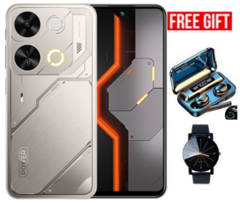 Itel P65 128GB + 8(4+4)GB RAM 6.7" Display 7400mAh(5000mAh Baterry +2400mAh Charging Case) Dual SIM 4G Network 50MP+8MP Camera Fingerprint And Face Unlock Smart Phones + gifts