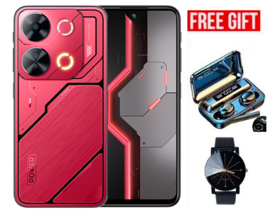 Itel P65 128GB + 8(4+4)GB RAM 6.7" Display 7400mAh(5000mAh Baterry +2400mAh Charging Case) Dual SIM 4G Network 50MP+8MP Camera Fingerprint And Face Unlock Smart Phones + gifts