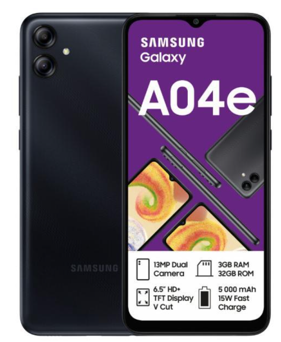 Brand New Samsung Galaxy A04e Dual SIM 32GB ROM + 3GB RAM 5000mAh Battery Type-C 6.5" HD+ Display 13MP Camera Android 12 Smart Phones phone + Gifts