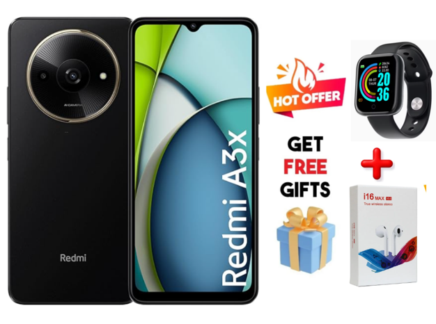 XIAOMI Redmi A3X 6.71" 64GB+3GB RAM 4G Network 5000mAh Battery 8MP AI Camera 10W Fast Charging Fingerprint Sensor Android 14 Smart Phones + GIFTS