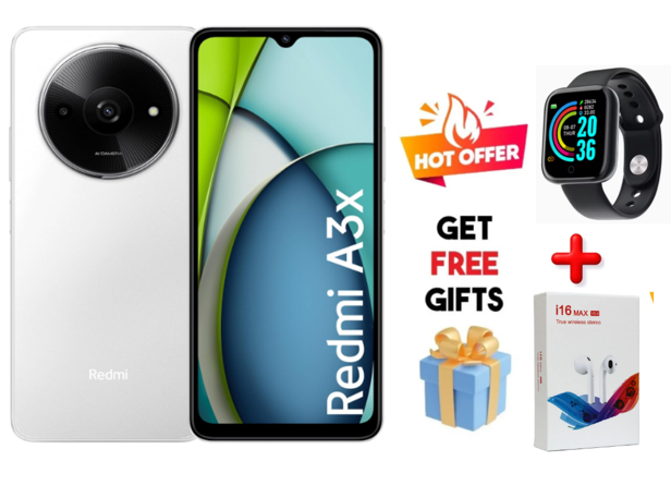 XIAOMI Redmi A3X 6.71" 64GB+3GB RAM 4G Network 5000mAh Battery 8MP AI Camera 10W Fast Charging Fingerprint Sensor Android 14 Smart Phones + GIFTS