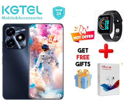 OFFER! KGTEL NOVA 10 PRO 64GB Storage UPTO 12GB RAM (4+8)GB 5000mAh Dual SIM 13MP MAIN Camera 8MP SELFIE 6.53" LCD Screen 4G Finger Print Enabled Signal Stabilization Face Unlock Smart Phones + GIFTS