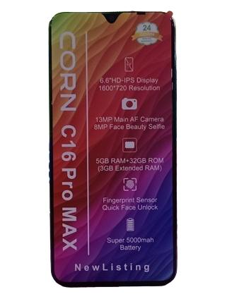 SPECIAL OFFER!! Corn C16 PROM MAX 6.6 INCHES 64GB ROM 5GB RAM 5000mAh Battery Android Smart Mobile Phone