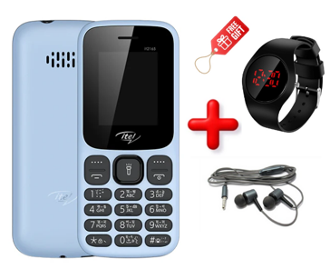 SUPER DEAL!! Buy New Itel it2165 and Get Yourself a Watch and Earphones, 1.8” Bright Big LCD Screen, Dual SIM ITEL feature Cell Phone.