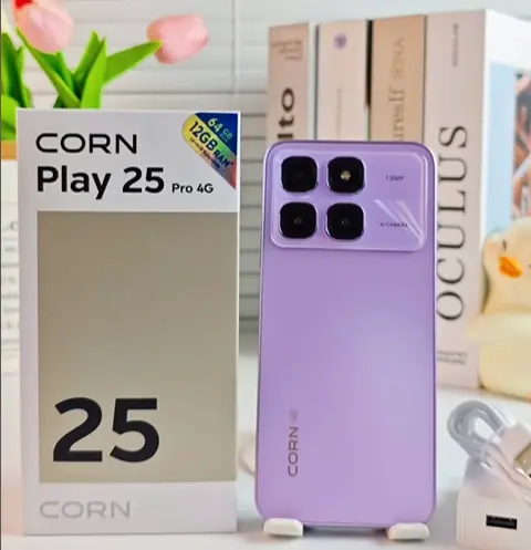 Corn play 25 pro 4G 64GB + 12GB(4+8)GB Dual SIM 4G 6.6”HD+Waterdrop Screen 5000mAh 8MP Rear 13MP Android 14.0 Smart Mobile Phones