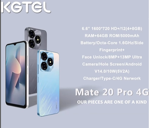 SPECIAL OFFER! KGTEL Mate 20 Pro 4G 64GB + 12GB(4+8)GB 6.6”Water Drop HD+Screen 5000mAh 13MP Rear Camera Android Smart phones