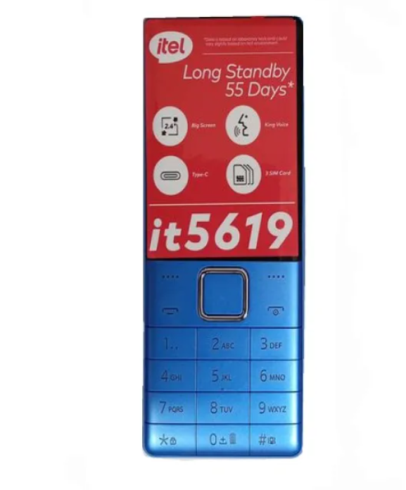 Itel 5619, 2.4", 2,500mah , 3 Sim, Opera Mini, Type C Kababe Phone