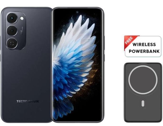 Tecno Spark 40 Pro Plus, 6.78''AMOLED Display Screen, 256GB OR 128GB 16GB(8+8)GB ROM 50MP AI, 5200mAh 45W Charging Android 15  Smart Phones + Wireless Power Bank as a Gift