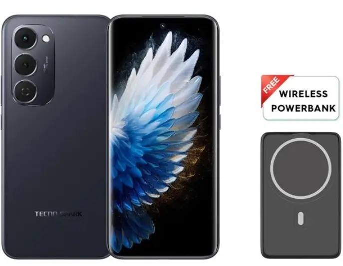 Tecno Spark 40 Pro Plus, 6.78''AMOLED Display Screen, 256GB OR 128GB 16GB(8+8)GB ROM 50MP AI, 5200mAh 45W Charging Android 15  Smart Phones + Wireless Power Bank as a Gift