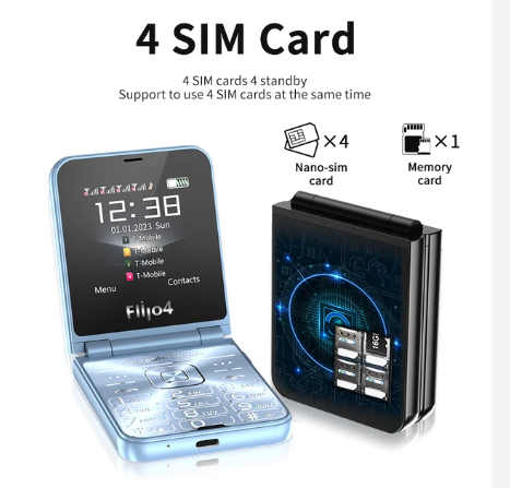 STYLISH Smart Kababe Phone Kgtel  Flip 14 SIM Card 2G GSM Folding Flip Phone with Flashlight, FM Radio, Speed Dial & Blacklist  Featured Phones