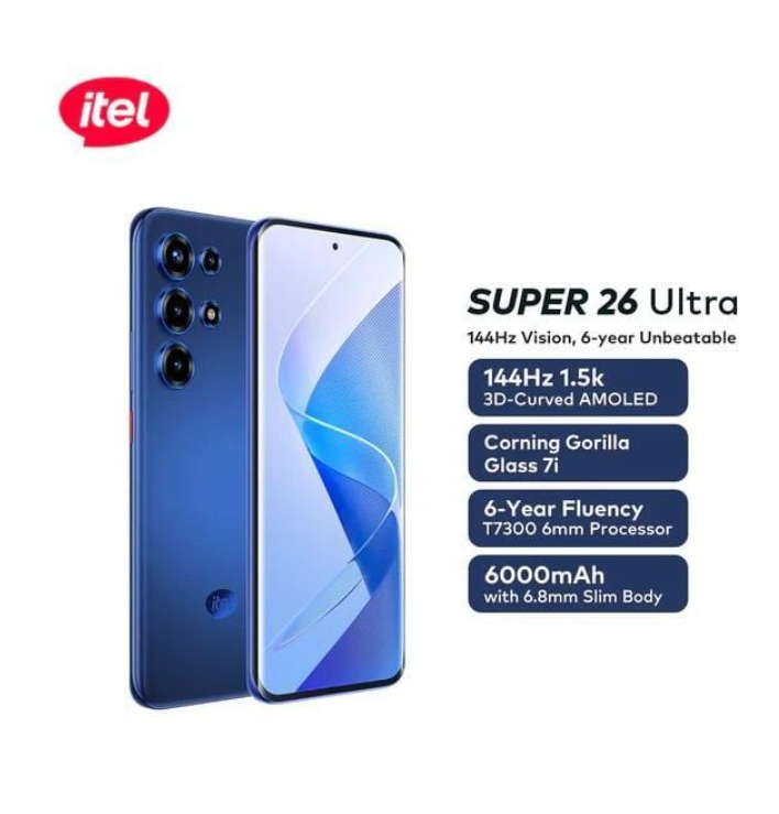 OFFER OFFER!! Itel S26 Ultra, 6.78", 256GB + 8GB RAM (Dual SIM), 6000mAh, BlackBlue (1 YR WRTY)  Smart Phones