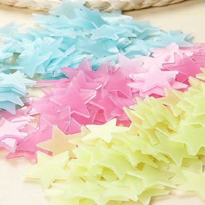 100PCS Luminous Wall Stickers Glow Stars Sticker Decals Kid Bedroom Home Decor Fluorescent Stickers Home Decor Living