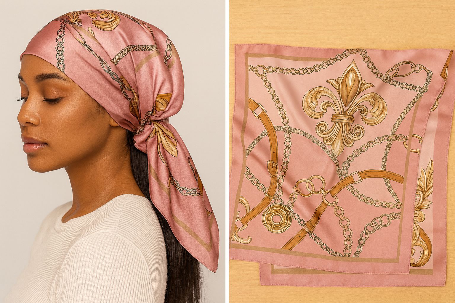 Silk Head Scarf Women Luxury Fashion Hair Scarve Summer Foulard Femme Satin Shawl Kerchief 90cm Square Headscarf Bandana Cheveux