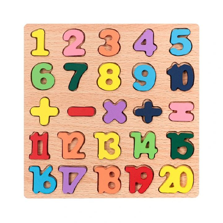 EARLY LEARNING KIDS BEST WOODEN  Digital Letter Geometric Figure Building Block Hand Grab Board Toy Children's English Early Education Jigsaw Puzzle