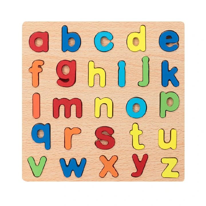 EARLY LEARNING KIDS BEST WOODEN  Digital Letter Geometric Figure Building Block Hand Grab Board Toy Children's English Early Education Jigsaw Puzzle