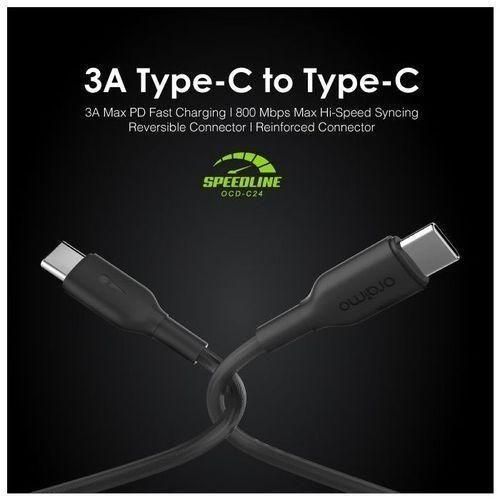 Oraimo 100W Type C to C Charger Cable Fast Charging data transfer for Android and other devices Oraimo Data Cables charging cables.  Fast Charging