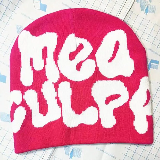 TRENDY MEA CULPA FASHION HATS,  New Knitting Beanies Hat Men Women Paragraph Quality Cap Mea Culpa Warm Fashion