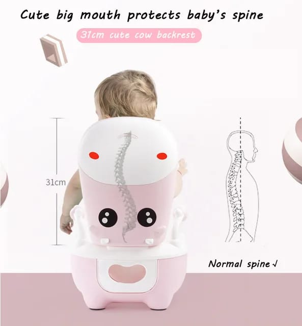 Larger Potty Chair & Detachable Training Seat For Boys & Girls With Protruding Urine Proof Design- Pink